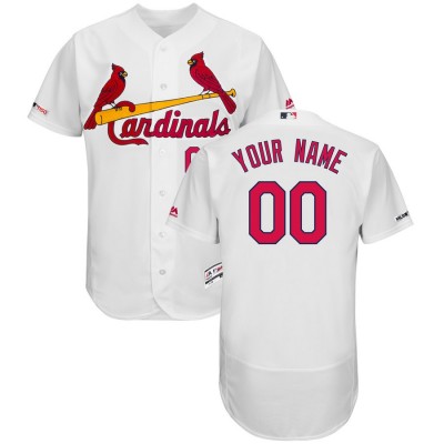 St. Louis Cardinals Majestic Home Flex Base Authentic Collection Custom Jersey White